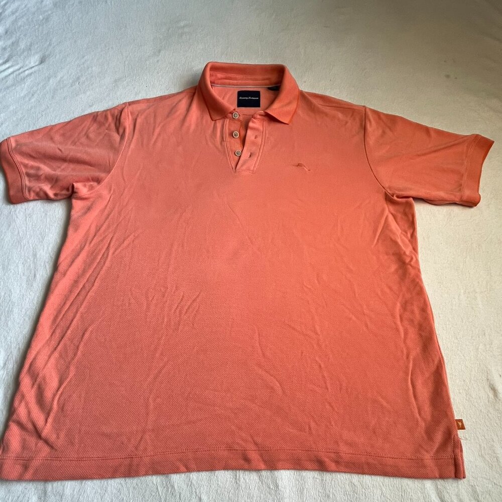 Tommy Bahama Men's Polo - Size XL - Orange Color - Soft